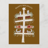 Folk Tree of Life Kerstvakantie CUSTOM Briefkaart (Voorkant)