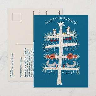 Folk Tree of Life Kerstvakantie CUSTOM Briefkaart