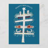 Folk Tree of Life Kerstvakantie CUSTOM Briefkaart (Voorkant)