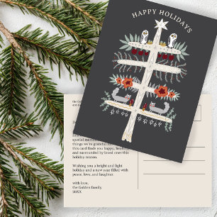 Folk Tree of Life Kerstvakantie CUSTOM Briefkaart