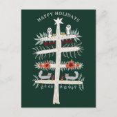 Folk Tree of Life Kerstvakantie CUSTOM Briefkaart (Voorkant)