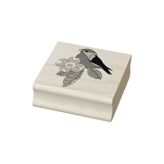 Folk vogel, Folk design vogel, hondenbloem Rubberstempel (Stempel)