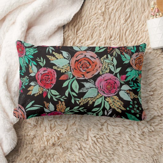 Folk Watercolor Flowers Kussen (Deken)