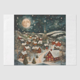 Folk Winter Village Tissuepapier