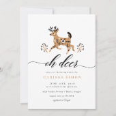 Folk Woodland Oh Deer Rustic Baby shower Kaart (Voorkant)