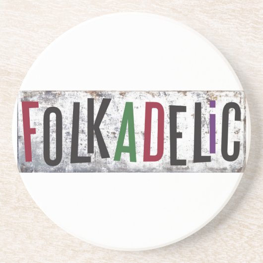Folkadelisch Zandsteen Onderzetter (Voorkant)