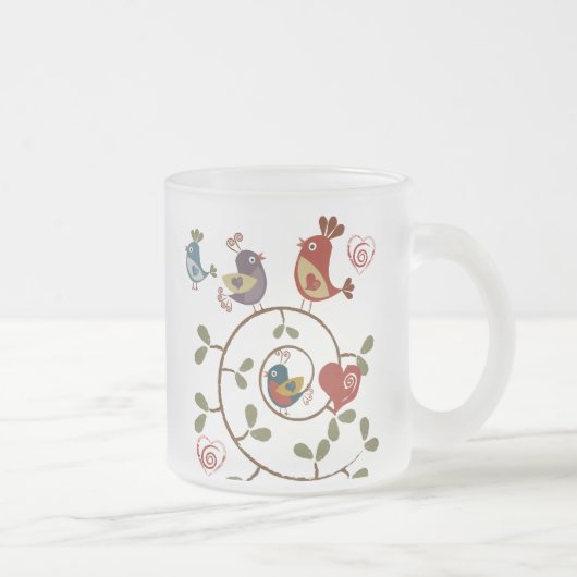 Folkart Birds Matglas Koffiemok (Rechts)