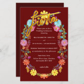 Folkart Bloemenfeest Trouwkaart Boda (Voorkant / Achterkant)