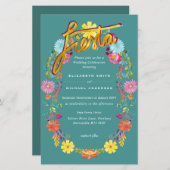 Folkart Bloemenfeest Trouwkaart Boda (Voorkant / Achterkant)