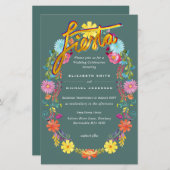 Folkart Bloemenfeest Trouwkaart Boda (Voorkant / Achterkant)