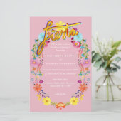 Folkart Bloemenfeest Trouwkaart Boda (Staand voorkant)