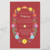 Folkart Bloemenfeest Trouwkaart Boda (Voorkant)
