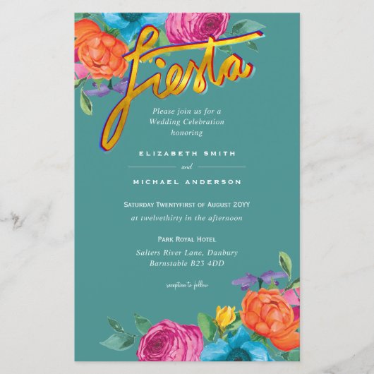 Folkart Bloemenfeest Trouwkaart Boda (Voorkant)