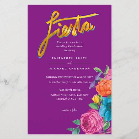 Folkart Bloemenfeest Trouwkaart Boda (Voorkant)