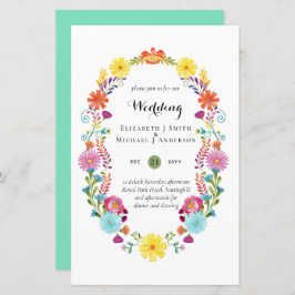 Folkart Bloemenfeest Trouwkaart Boda