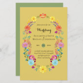 Folkart Bloemenfeest Trouwuitnodiging Boda (Voorkant / Achterkant)