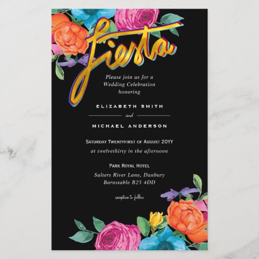 Folkart Bloemenfeest Trouwuitnodiging Boda (Voorkant)