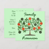 Folkart Family Tree Party-uitnodigingen Kaart (Voorkant / Achterkant)