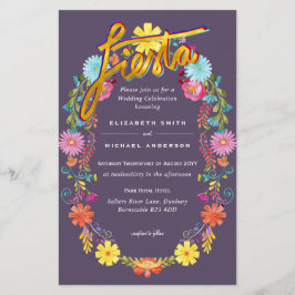 Folkart Flower Fiesta Wedding Invitation Boda