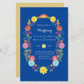 Folkart Flower Fiesta Wedding Invitation Boda (Voorkant / Achterkant)