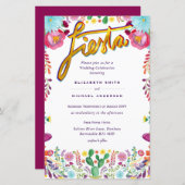 Folkart Flower Fiesta Wedding Invitation Boda (Voorkant / Achterkant)
