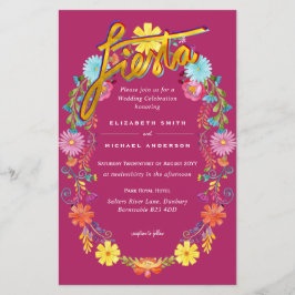Folkart Flower Fiesta Wedding Invitation Boda