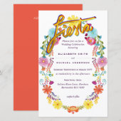 Folkart Flower Fiesta Wedding Invitation Boda (Voorkant / Achterkant)