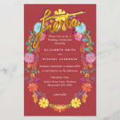 Folkart Flower Fiesta Wedding Invitation Boda (Voorkant)