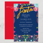 Folkart Flower Fiesta Wedding Invitation Boda (Voorkant / Achterkant)