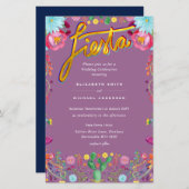 Folkart Flower Fiesta Wedding Invitation Boda (Voorkant / Achterkant)