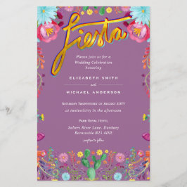 Folkart Flower Fiesta Wedding Invitation Boda
