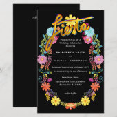 Folkart Flower Fiesta Wedding Invitation Boda (Voorkant / Achterkant)