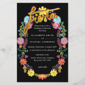 Folkart Flower Fiesta Wedding Invitation Boda (Voorkant)