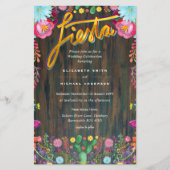 Folkart Flower Fiesta Wedding Invitation Boda (Voorkant)