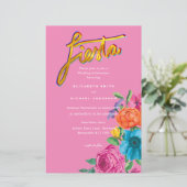 Folkart Flower Fiesta Wedding Invitation Boda (Staand voorkant)