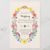 Folkart Flower Fiesta Wedding Invitation Boda (Voorkant)