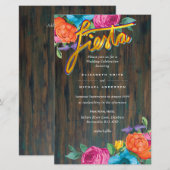 Folkart Flower Fiesta Wedding Invitation Boda (Voorkant / Achterkant)