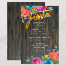 Folkart Flower Fiesta Wedding Invitation Boda