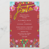 Folkart Flower Fiesta Wedding Invitation Boda (Voorkant)
