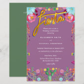 Folkart Flower Fiesta Wedding Invitation Boda (Voorkant / Achterkant)