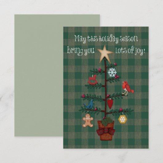 Folkart-kerstboom, geklepte vilt (Voorkant / Achterkant)