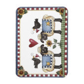Folkart Schapen Kraaien & Zonnebloemen Magneet (Verticaal)