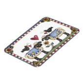 Folkart Schapen Kraaien & Zonnebloemen Magneet (Linkerzijde)