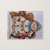 Folkart Snowman, Gingerbrood Man, Penguin Puzzle Legpuzzel (Horizontaal)