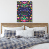Folkart Thankful, Grateful, Blessed | Kunst van Fl Canvas Afdruk (Insitu (Slaapkamer))