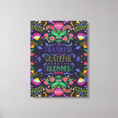 Folkart Thankful, Grateful, Blessed | Kunst van Fl Canvas Afdruk (Voorkant)