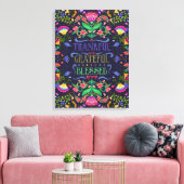 Folkart Thankful, Grateful, Blessed | Kunst van Fl Canvas Afdruk (Insitu (Woonkamer))