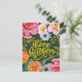 Folkbloem Birthday wenskaart Briefkaart (Staand voorkant)