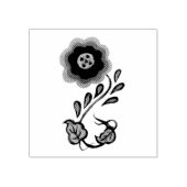 Folkbloem, bloem, folkkunst, delft 2 rubberstempel (Afrduk)