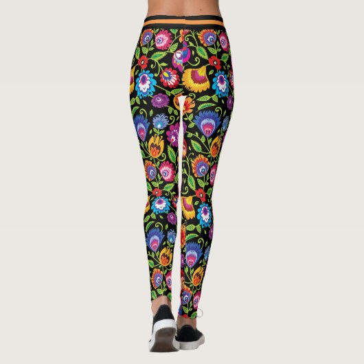 Folkbloemen leggings (Achterkant)